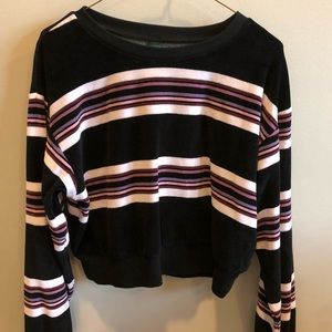 Wild Fable Striped Cropped Sweatshirt